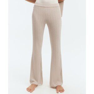 H&M Beige Ribbed Knit Pants